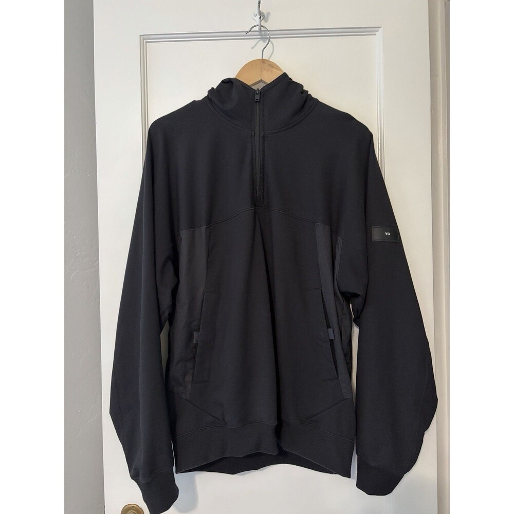 Y-3 Yohji Yamamoto Adidas H63030 Half Zip Technical Hoodie Black Small